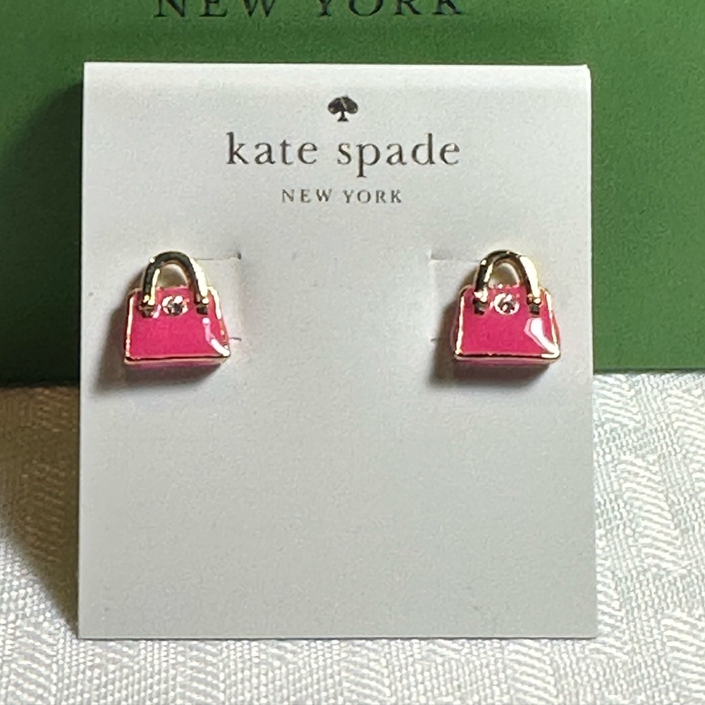 Kate Spade Earrings studs “Things we love” Maise purse pink
